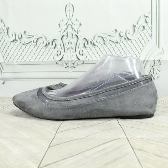torrid Shoes - TORRID Gray Suede Comfort Ballet Flat Slip On Shoes Size 7